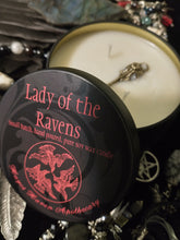 Load image into Gallery viewer, Lady of the Ravens ~ Morrigan Ritual Candle ~ Raven Magick ~ Prophecy ~ Witchcraft