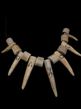 Load image into Gallery viewer, Deer Antler Pendant Necklace ~ Bindrune ~ Ritual Necklace ~ Deer Spirit ~ Strength ~ Elements
