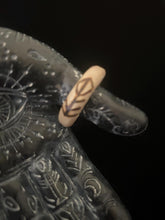 Load image into Gallery viewer, Bindrune Antler Ring ~ Music ~ Creation ~ Success ~ OOAK
