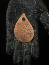 Load image into Gallery viewer, Vegvísir ~ Travel Charm ~ Mirror Ornament ~ Protection ~ To Always Find Your Way ~ Make Wise Choices ~
