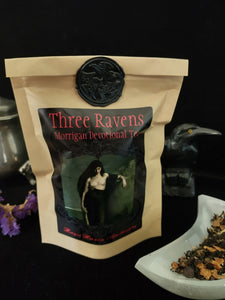 Three Ravens ~ Morrigan Devotional Tea ~ Ritual Tea ~ Sovereignty ~ Strength ~ Victory ~ Wisdom ~ Prophetess ~ Seductress ~ Trickster ~