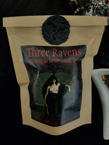 Three Ravens ~ Morrigan Devotional Tea ~ Ritual Tea ~ Sovereignty ~ Strength ~ Victory ~ Wisdom ~ Prophetess ~ Seductress ~ Trickster ~