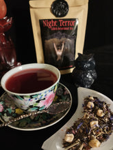 Load image into Gallery viewer, Night Terror ~ Lilith Devotional Tea ~ Feminism ~ Empowerment ~ Temptress ~ Transformation ~ Sex Magick ~ Dark Moon ~ Independence ~
